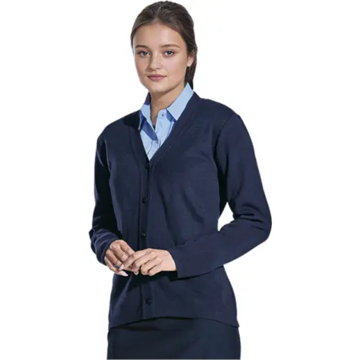 Ladies Basic Cardigan Navy Main